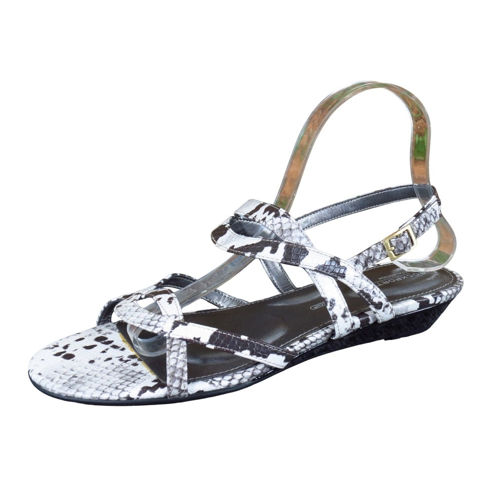 Rockport Total Motion Zandra Women Strappy Wedge Sandal Size 9.5 Casual Snake